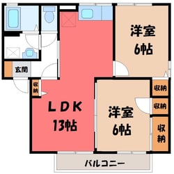 宇都宮駅 バス16分  若草４丁目下車：停歩20分 1階の物件間取画像